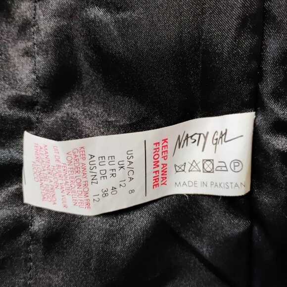 Nasty Gal black leather studded coat, size 8,  like new! - Picture 14 of 16
